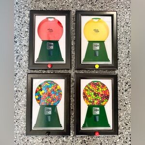 Colorful Gumball Machine Wall Art Set